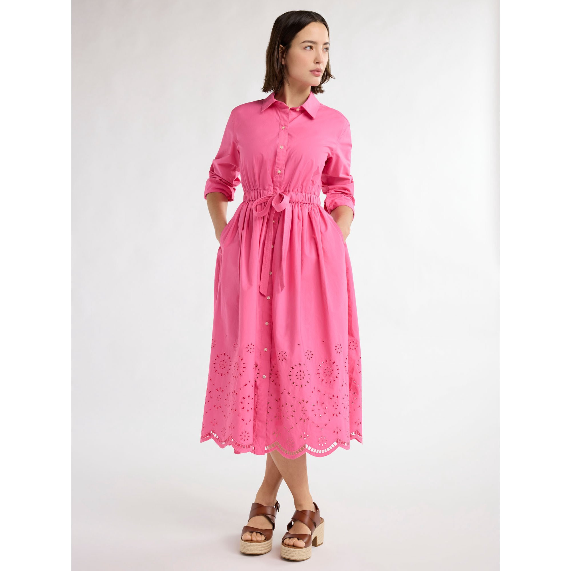 Free Assembly Women’s and Women's Plus Cotton Eyelet Maxi Shirtdress, Sizes XS-4X | Walmart (US)