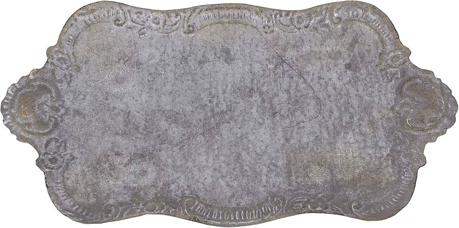 Decorative Metal Tray with Distressed Grey Finish | Amazon (US)