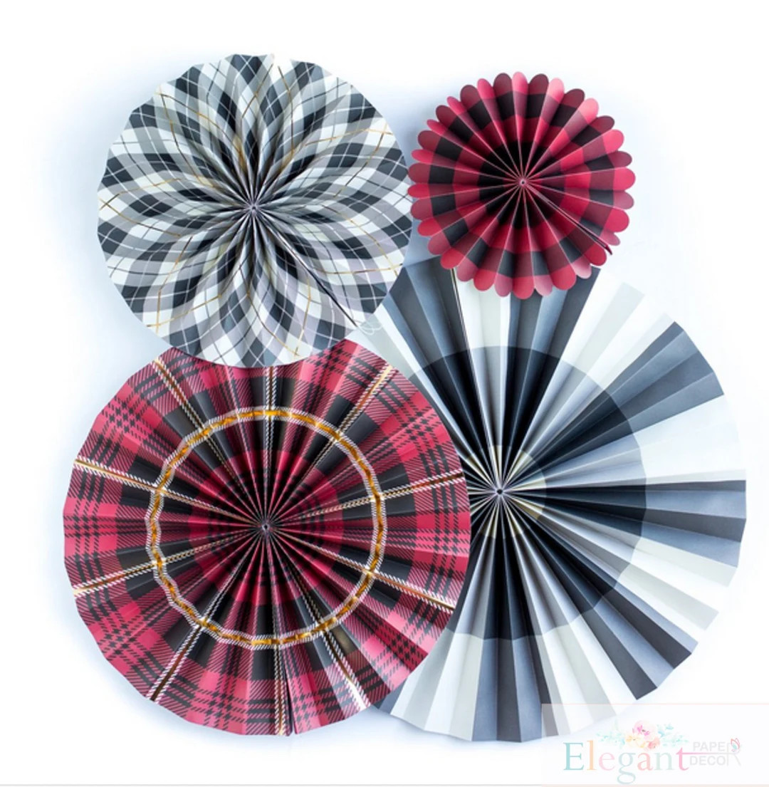 Plaid Pinwheel Backdroppaper Rosette Backdropwall Covering - Etsy | Etsy (US)