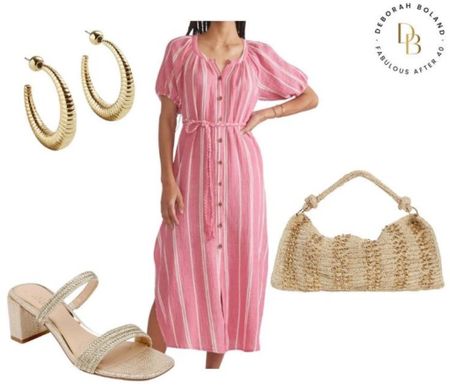Nothing keeps you cooler in a gorgeous hot summer than a loose, cotton shirt dress. 

This chic, raspberry-striped one from @nordstrom has a relaxed shape and cute puff sleeves. I’ve paired this dress with these metallic woven sandals from @nordstrom and textured hoop earrings to compliment this dress. 


#LTKSeasonal #LTKOver40