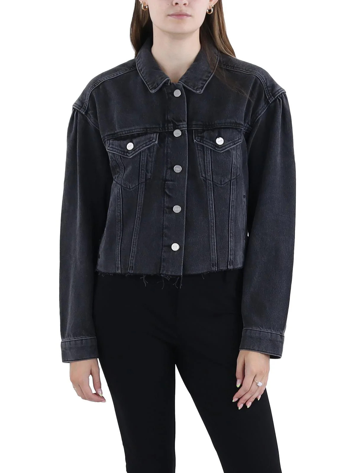 Womens Frayed Hem Cropped Denim Jacket | Shop Simon