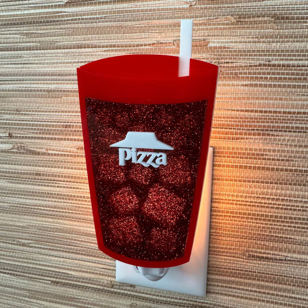 3D Handcrafted hut Cup Night Light Pizza Parlor Kitchen Decor Pizza Party Red Cambro Cup Nostalgi... | Etsy (US)