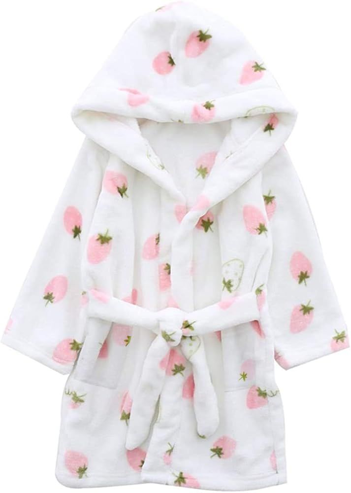 Betusline Girls Bathrobe Soft Fleece Hooded Robe, 12 Months - 18 Years | Amazon (US)