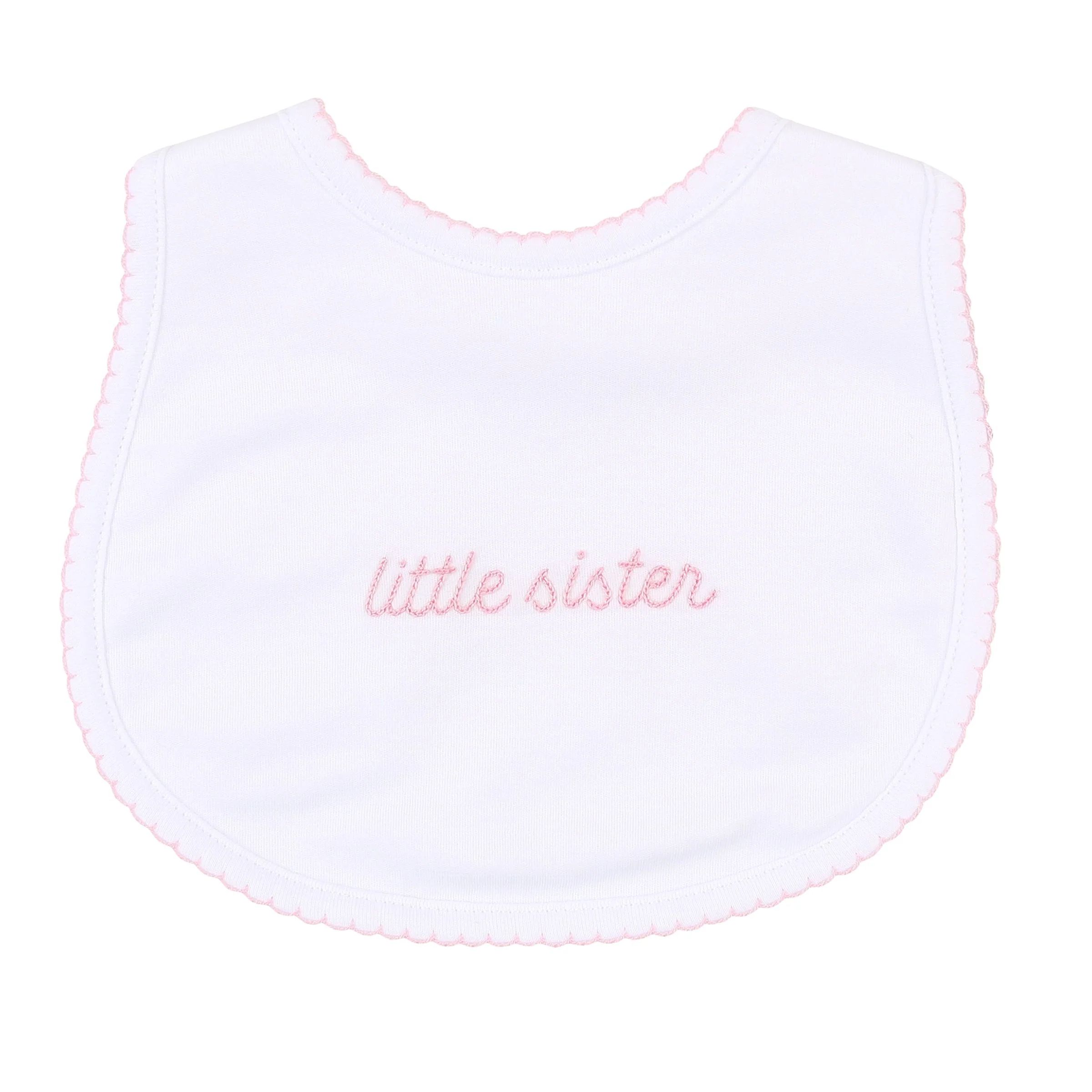 Magnolia Baby Little Sister Embroidered Bib | JoJo Mommy