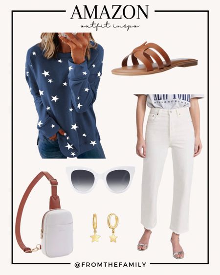 Memorial Day outfit inspo that is also the perfect 4th of July outfit! All from amazon. Size up with the sweatshirt. Shoes fit TTS 

Follow my shop @fromthefamily on the @shop.LTK app to shop this post and get my exclusive app-only content!

#liketkit #LTKFind 

#LTKstyletip #LTKSeasonal