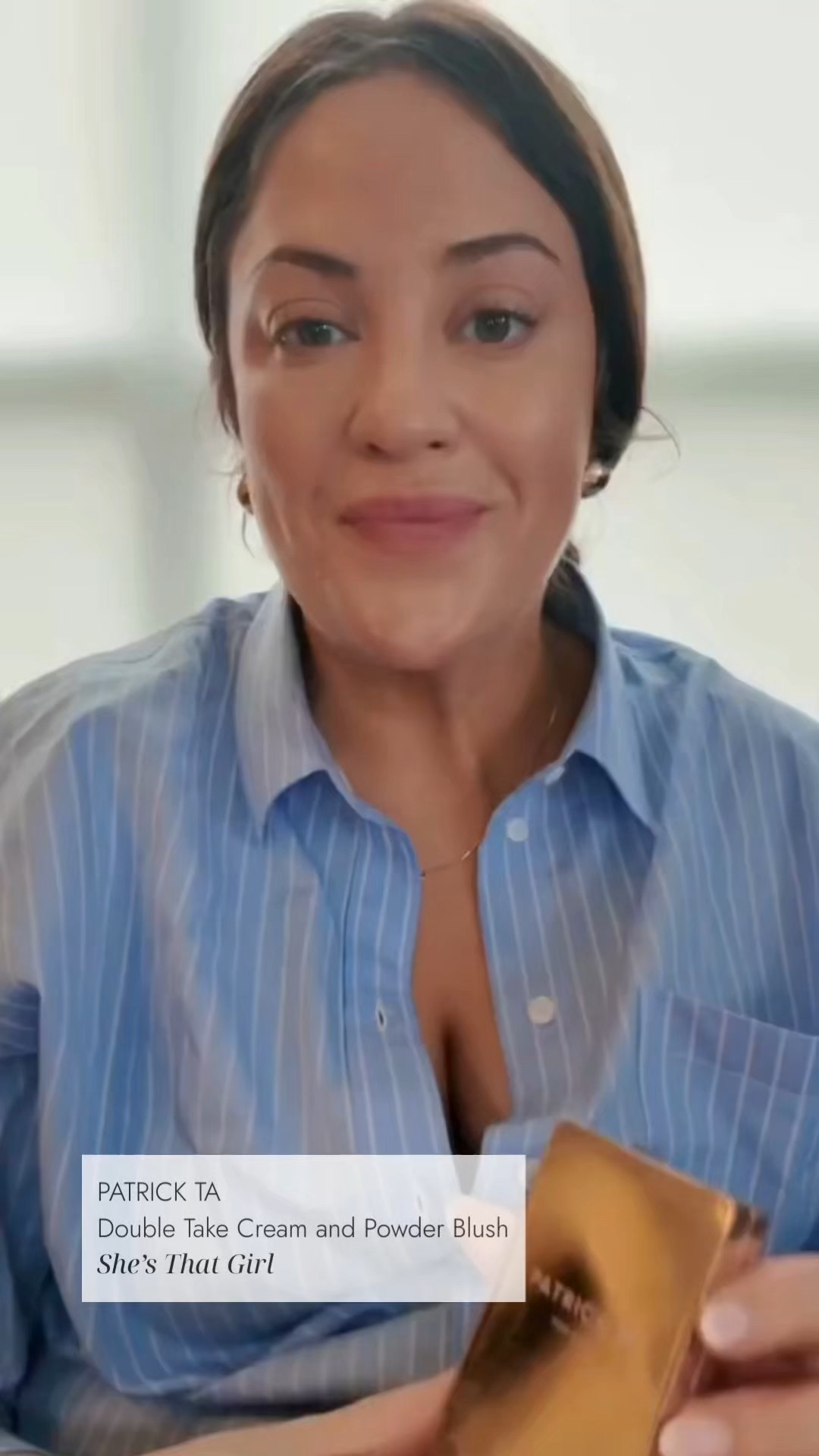 #SephoraPartner
Patrick Ta is a great brand to pick up during the @Sephora Savings Event.
Missy loves the Patrick Ta crème and powder blushes for a blush look that lasts all day. 
“She’s that Girl” is the shade she is using in the video. First she applies the cream blush on 
cheeks and eyelids. Then goes in with the bronzing powder from Patrick Ta’s cream contour 
and powder bronzer duo in “She’s Sculpted.” She sweeps over her cheeks and then hits her 
eyelids. Then she finishes off with the powder side of the blush and the Sephora Collection 
Setting Spray. 
