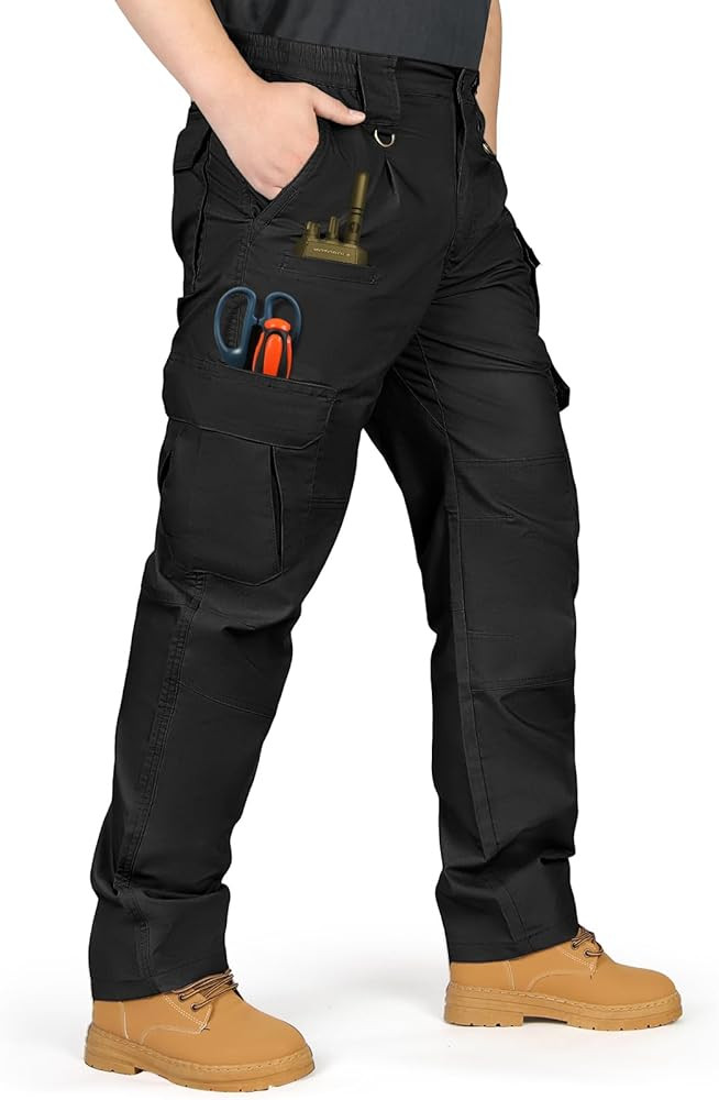 IGOLUMON Men's Stretch Tactical Pants, Breathable Ripstop Cargo Pants, Outdoor Lightweight EDC Wo... | Amazon (US)