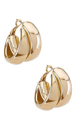 Coupled Hoops in Gold | Revolve Clothing (Global)