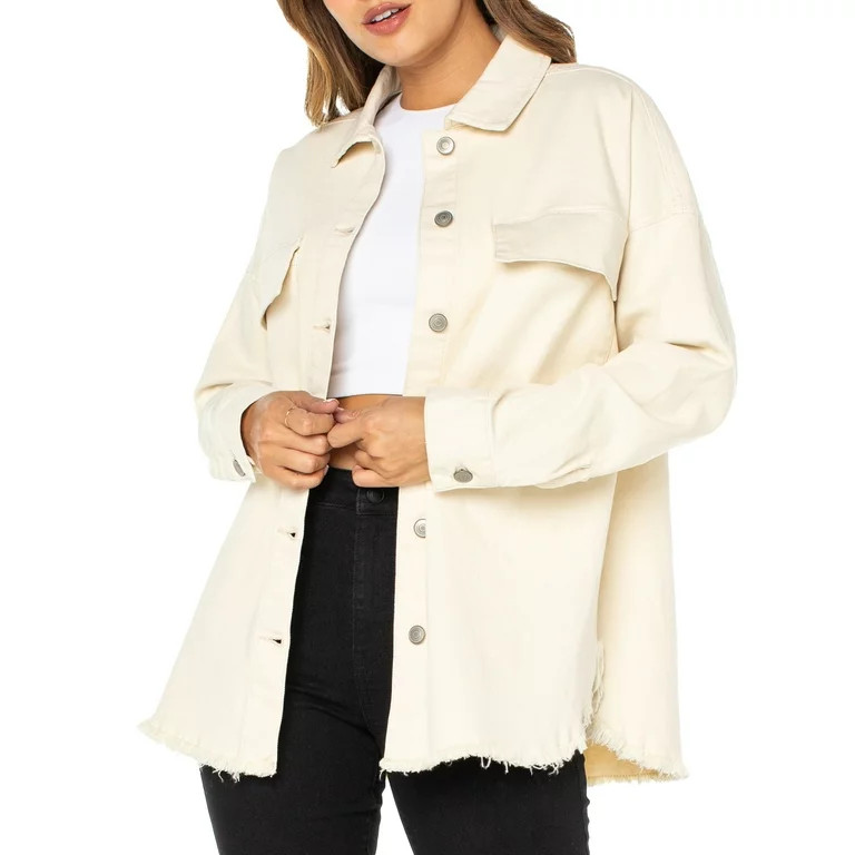 Celebrity Pink Women's Juniors Denim Shacket | Walmart (US)