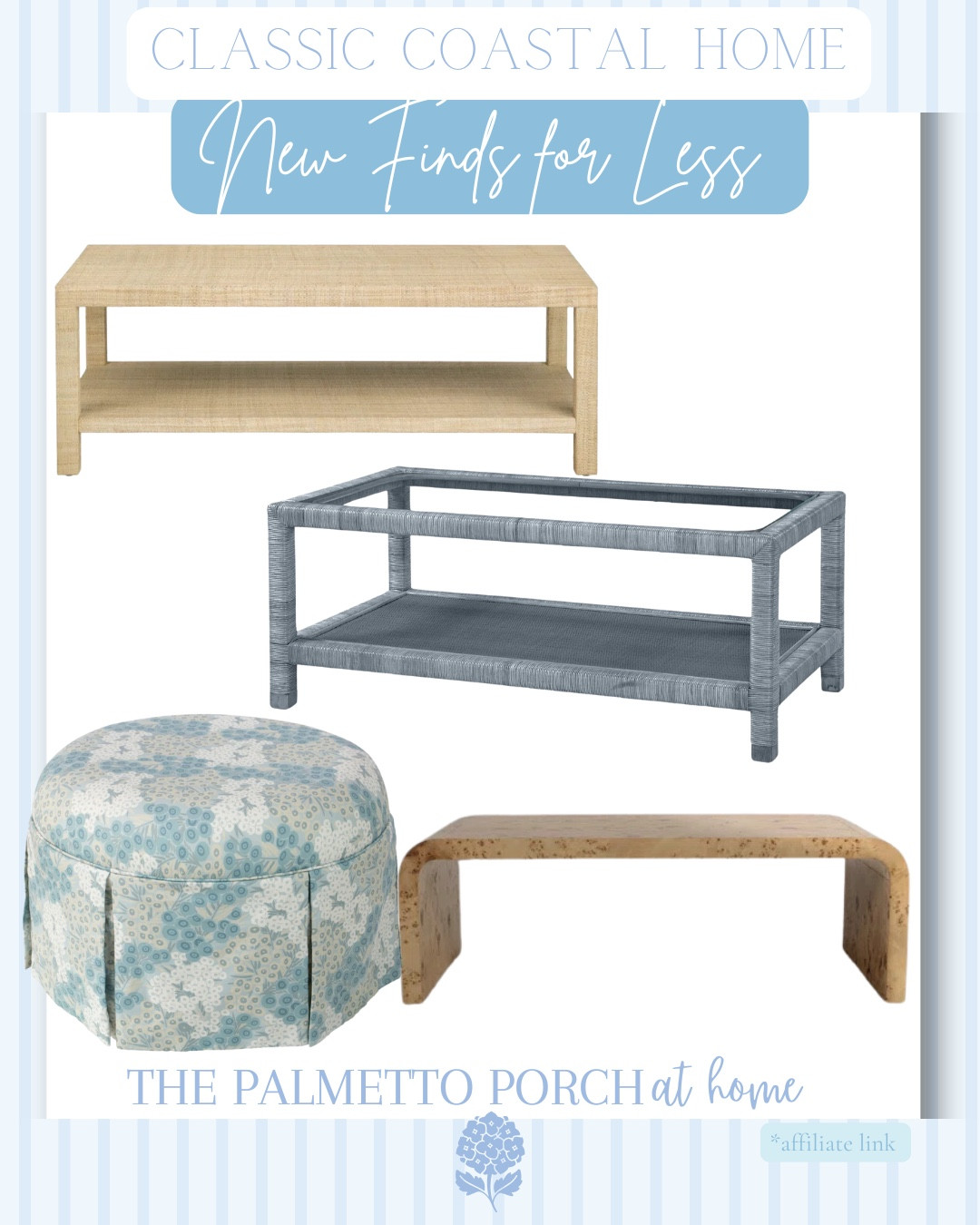 Classic coastal coffee table and ottoman look for less

#LTKHome