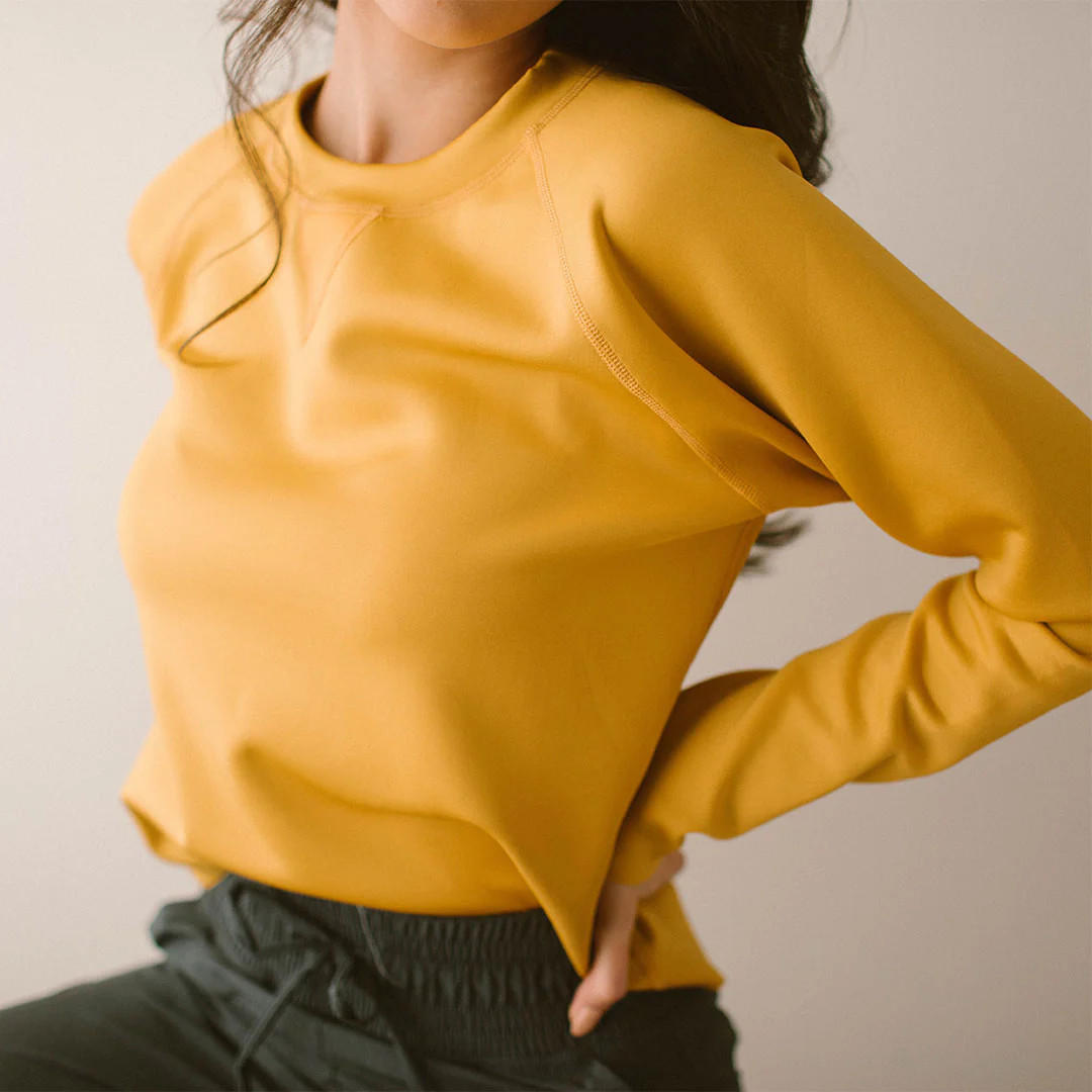 Mustard Neo Crop Sweatshirt | Albion Fit