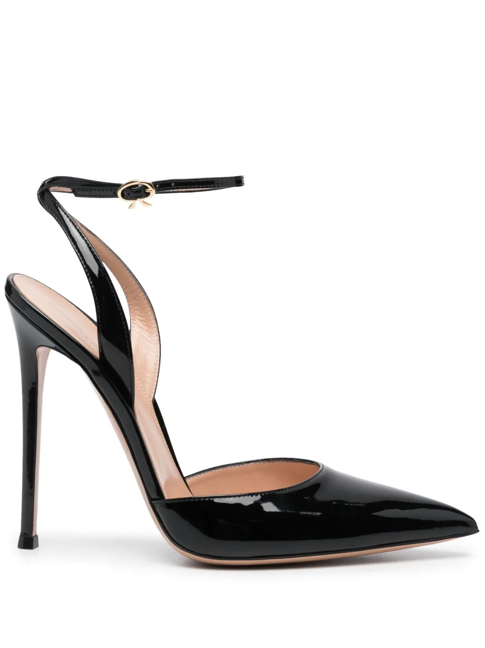 Gianvito Rossi 130mm Patent Pointed Sandals  | Black | FARFETCH | Farfetch Global