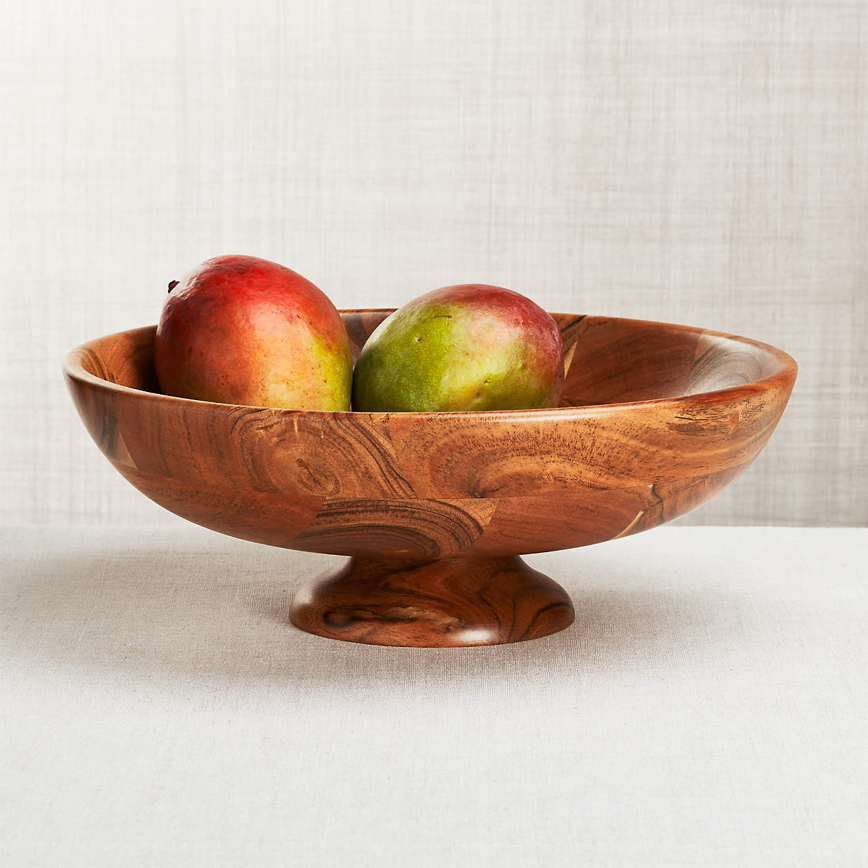 Carson Acacia Footed Fruit Bowl + Reviews | Crate & Barrel | Crate & Barrel