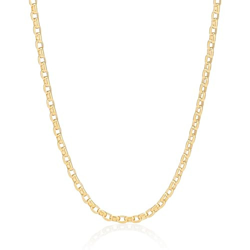 EMF Harmony Rolo Chain Necklace – 18K Gold Vermeil & Sterling Silver Minimalist Women’s Jewelry with Bioresonance for Presence & Clarity (Adjustable 16-18" 3mm Rolo Chain) | Amazon (US)