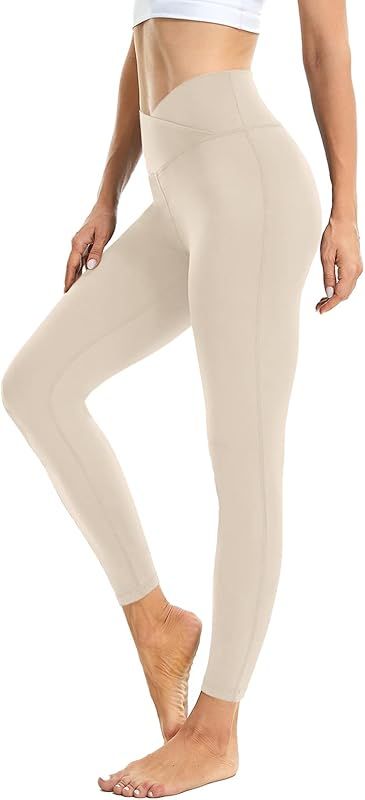 Crossover Leggings for Women Buttery Soft Tummy Control Running Workout Yoga Pants 25" | Amazon (US)