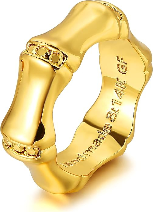 MTMY 14K Gold Plated Rings for Women Dainty Stacking Ring Statement Ring Eternity Bands Jewelry S... | Amazon (US)