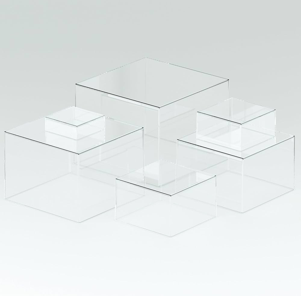 6 Clear Acrylic Boxes for Display as Buffet Risers and Stands, Food Display Risers for Party, Buf... | Amazon (US)