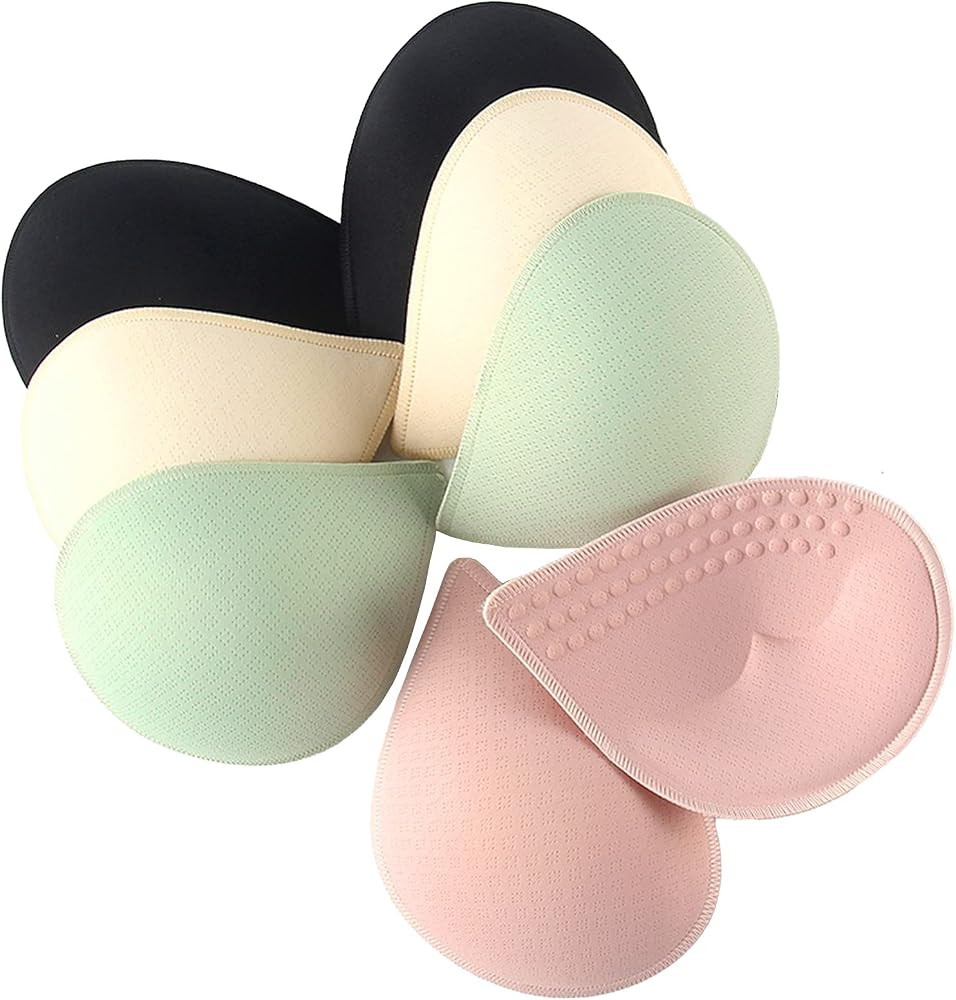 KOOAAICCHI Bra Pads Inserts, Removable Latex Inserts for Sports Bra     4 Pairs. Easy insert and ... | Amazon (US)