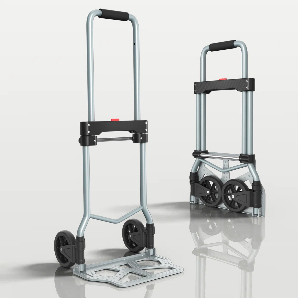 Folding Hand Truck Dolly, Heavy Duty Foldable Dolly Cart With Wheels And Telescopic Handle, 220 L... | Wayfair North America