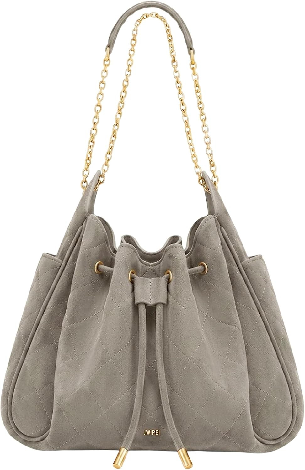 JW PEI Women's Rowan Ruched Drawstring Chain Bucket Bag | Amazon (US)