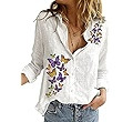Astylish Womens V Neck Roll up Sleeve Button Down Blouses Tops | Amazon (US)