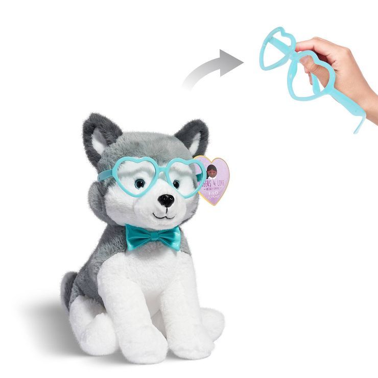 FAO Schwarz Husky with Heart Glasses 12" Stuffed Animal | Target