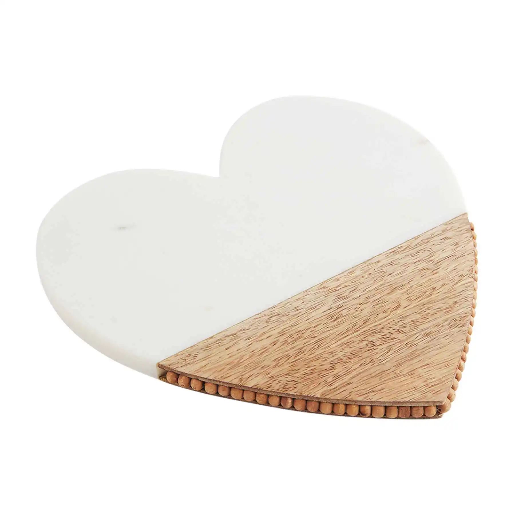Small Marble Wood Heart Platter | Mud Pie (US)