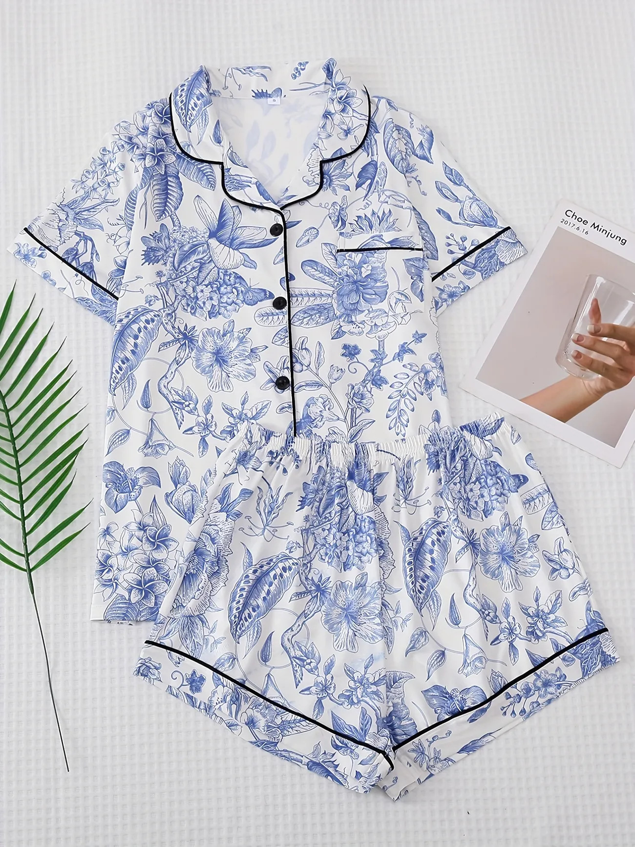 Women's Floral Print Pajama Set - Comfortable Short Sleeve Top and Elastic Waistband Shorts for S... | Temu Affiliate Program