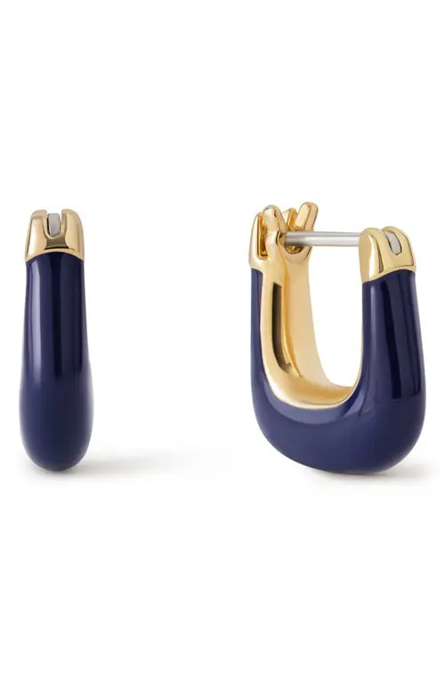 Ana Luisa Dakota Mini Enamel Huggie Hoop Earrings in Gold/blue at Nordstrom | Nordstrom