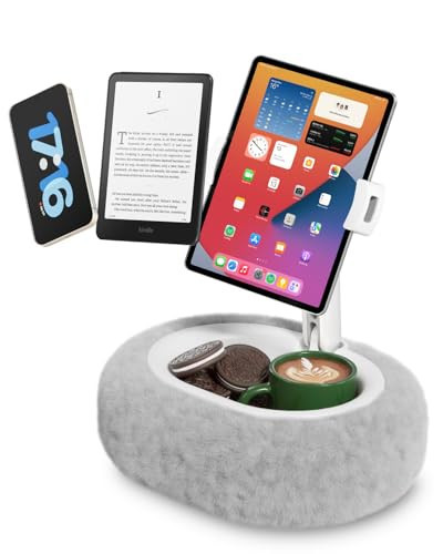 Viozon Tablet Pillow Stand,Kindle Pillow Stand, Compatible with 4-11" Tablet/Phone with Small Bowl, Kindle Holder Accessories,Idea for Reading and Video Watching On Bed,Grey | Amazon (US)
