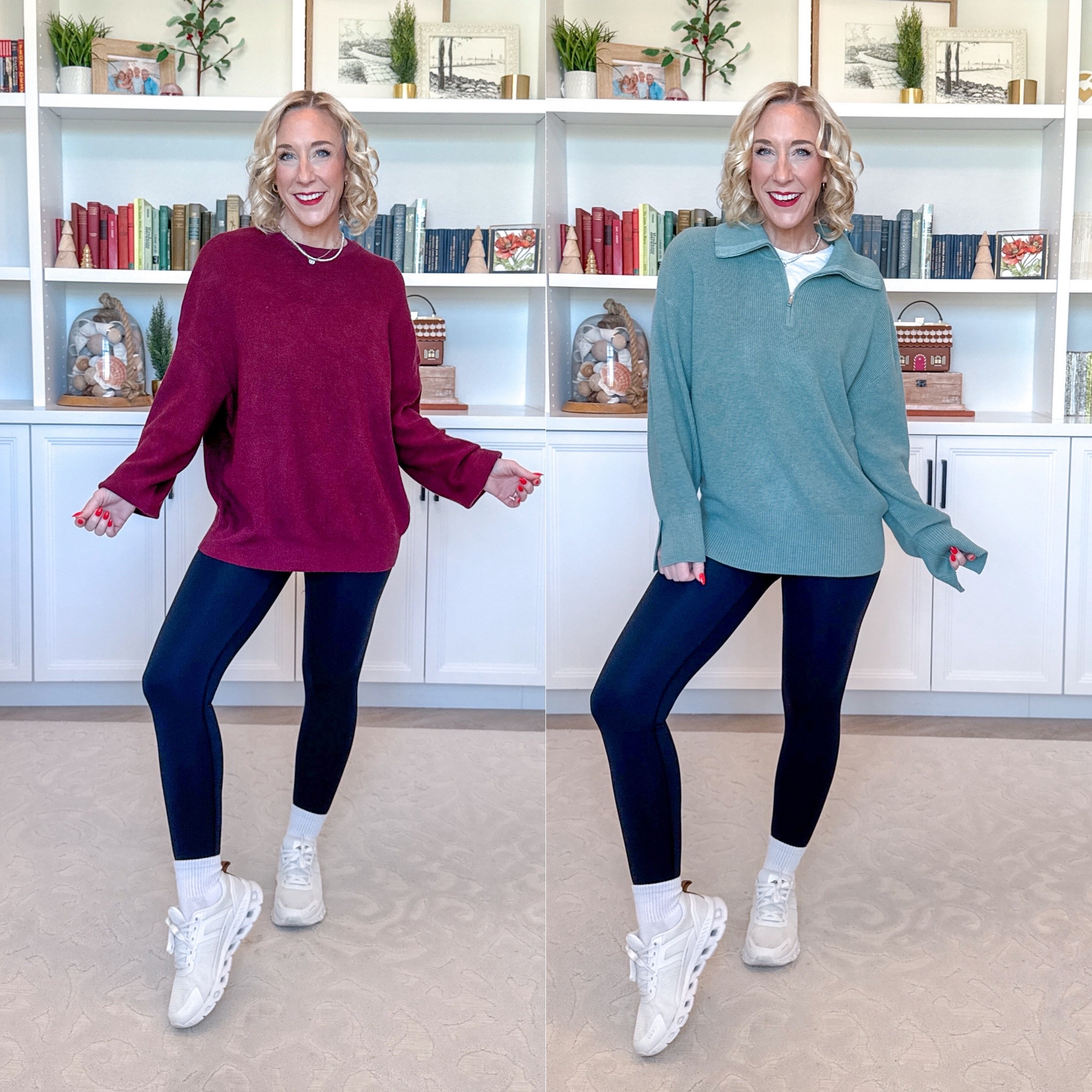 Amazon - sweaters to take you from winter to spring * Oversized Crewneck Sweater - size Small. Burgundy. * Black Leggings - size small. * Sneakers - tts. 1. Quarter Zip Pullover Sweater - size small. 6 colors.

 

#LTKFindsUnder50 #LTKSeasonal #LTKOver40