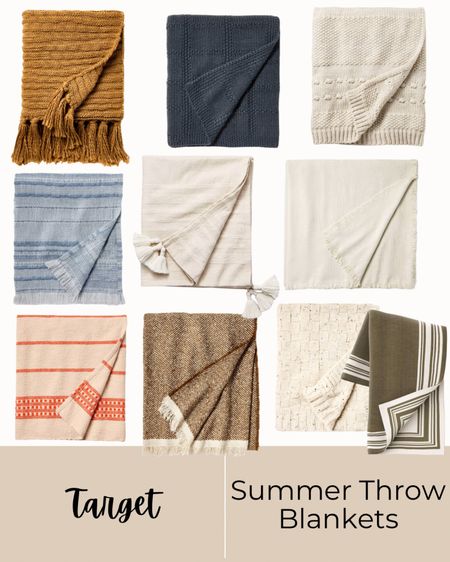 Target summer throw blankets, studio McGee, threshold, magnolia, hearth and hand, colored, neutral, light weight throw blanket, 

#LTKHome #LTKStyleTip #LTKFindsUnder50