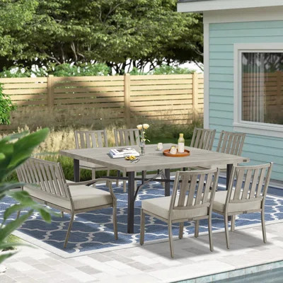 Azur Patio 8-person Square 63.2”dining Set With Sunbrella® Cushions | Wayfair North America