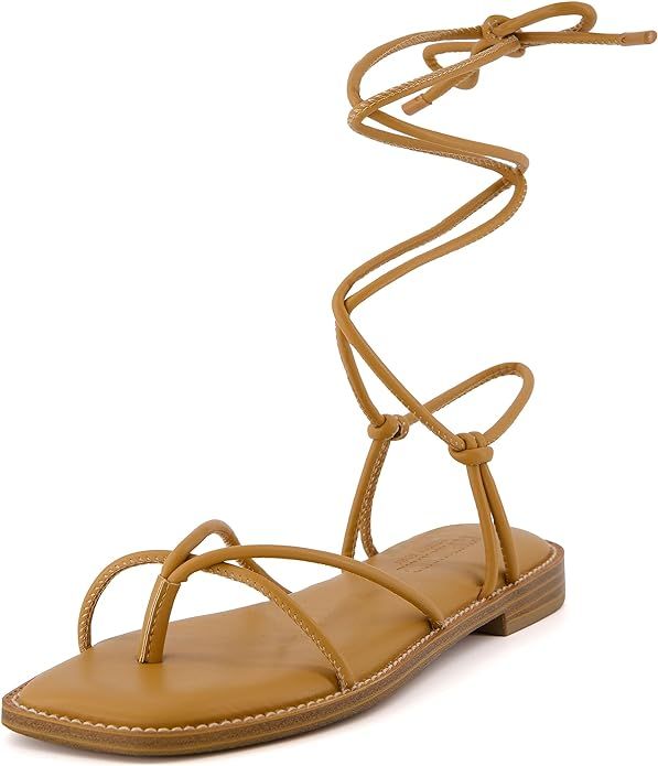 CUSHIONAIRE Women's Virtue lace up sandal +Memory Foam, Wide Widths Available | Amazon (US)