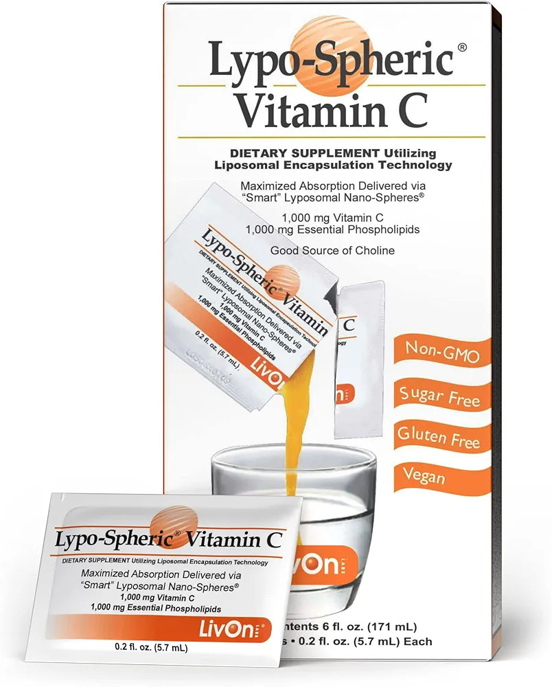 LivOn Laboratories Lypo–Spheric Liposomal Vitamin C 1000mg 30 Packets - No Sugar, Immune Suppor... | Amazon (US)