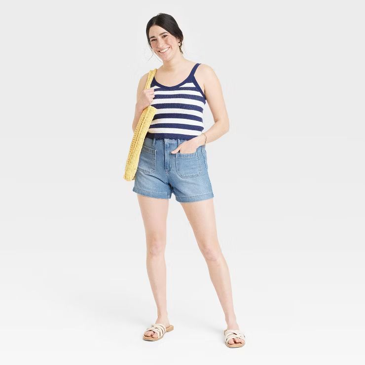 Women's High-Rise A-Line Midi Jean Shorts - Universal Thread™ | Target