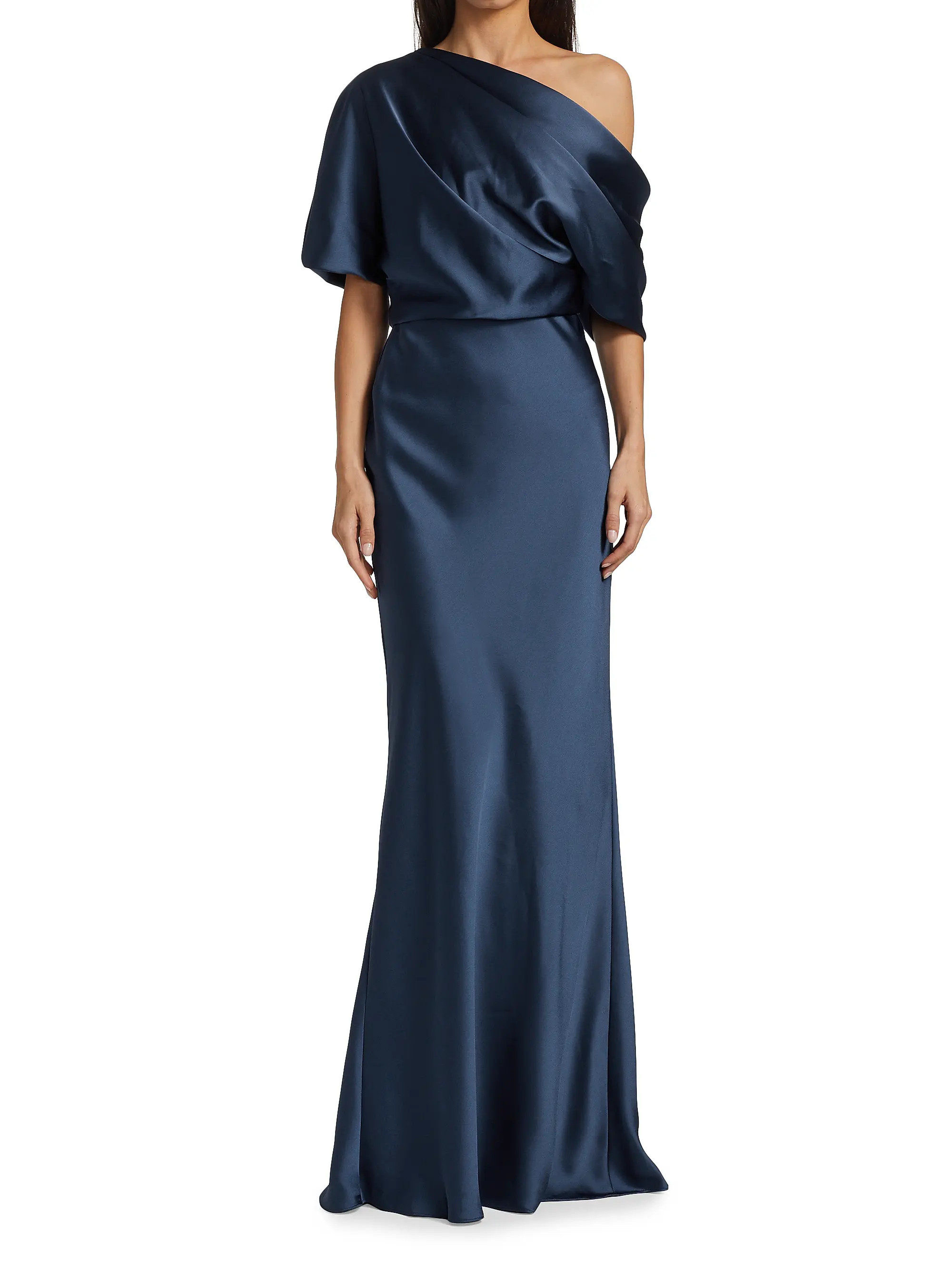 Satin One-Shoulder Gown | Saks Fifth Avenue