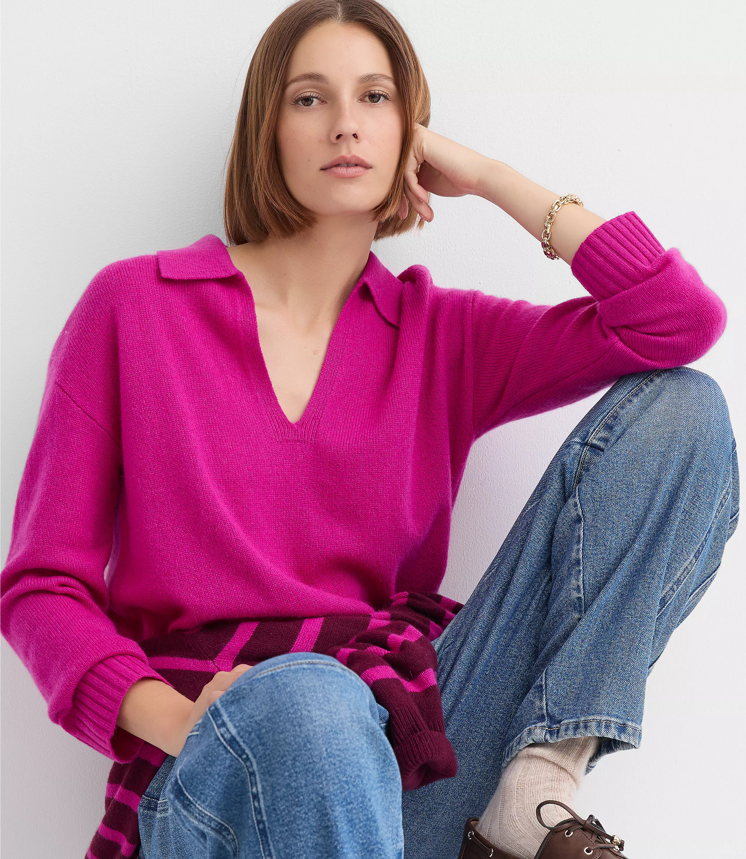 Collared Cashmere Sweater | LOFT