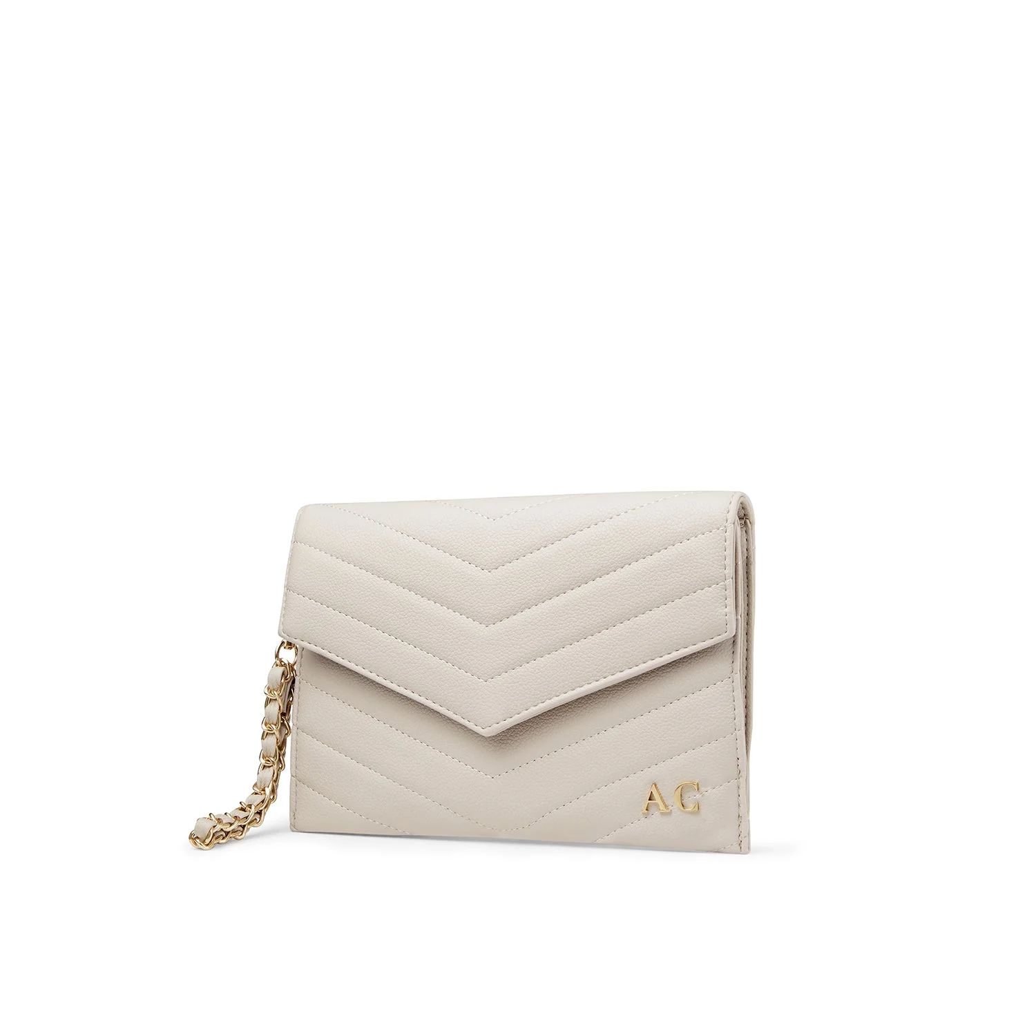 Taupe Quilted Envelope Clutch | Abbott Lyon
