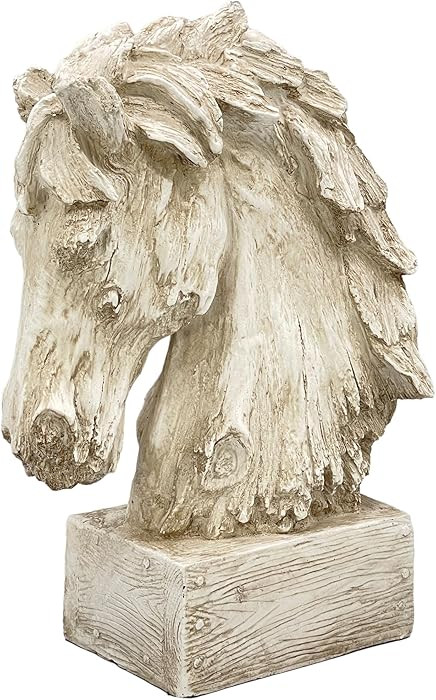 Galt International Horsehead Resin Tabletop Sculpture, Beige
        18", Wood-Look, Statue, Mant... | Amazon (US)