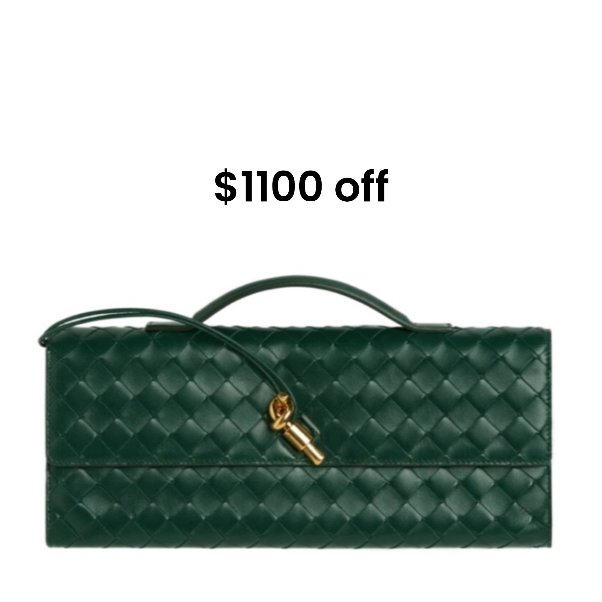 BOTTEGA ANDIAMO CLUTCH GREEN