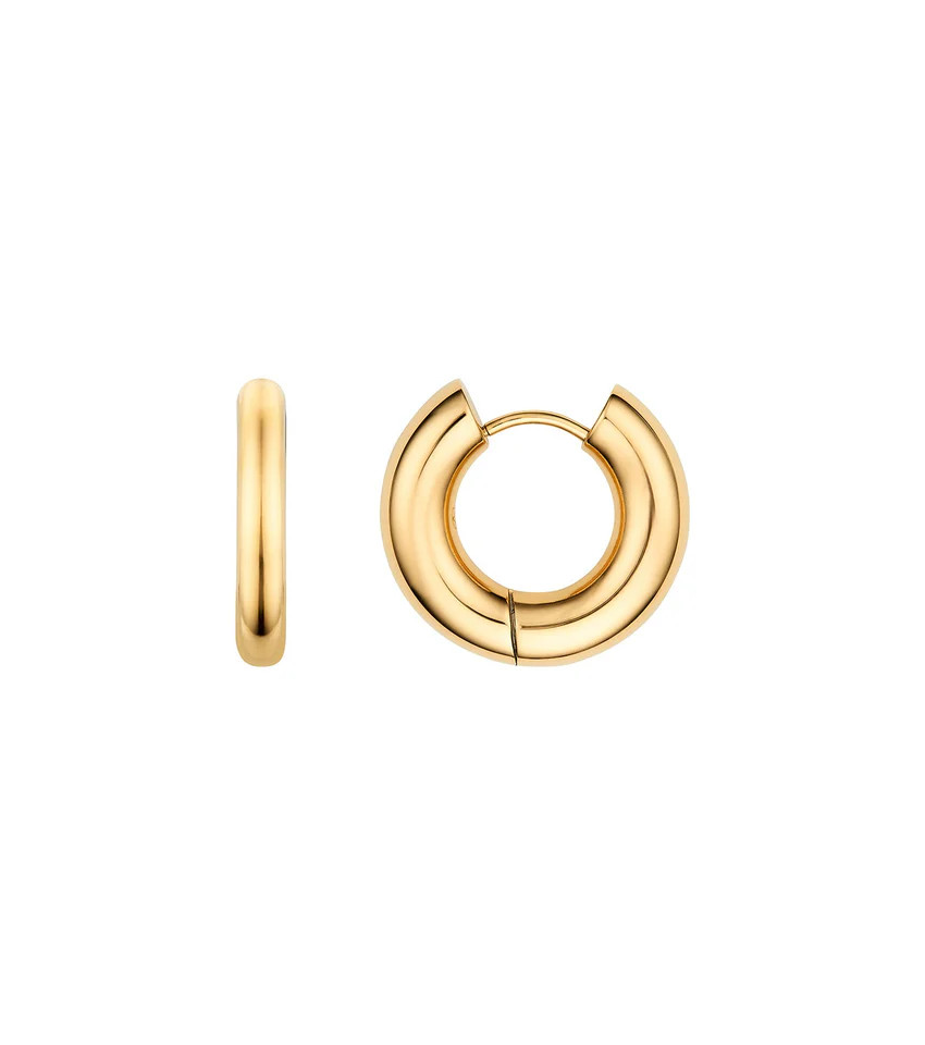 Small Chunky Huggie Hoop Earrings (Gold) | Abbott Lyon