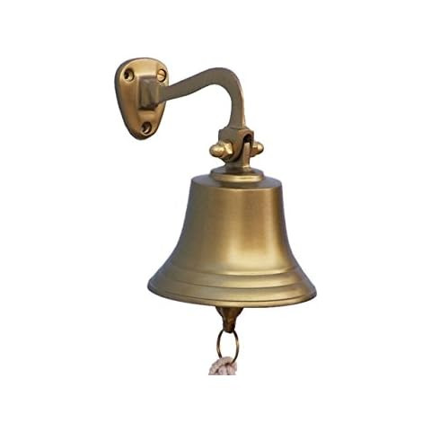 Hampton Nautical 3xglass-101 Antique Brass Hanging Ship's 6" Bell-Nautical Decor, 6 inch | Amazon (US)