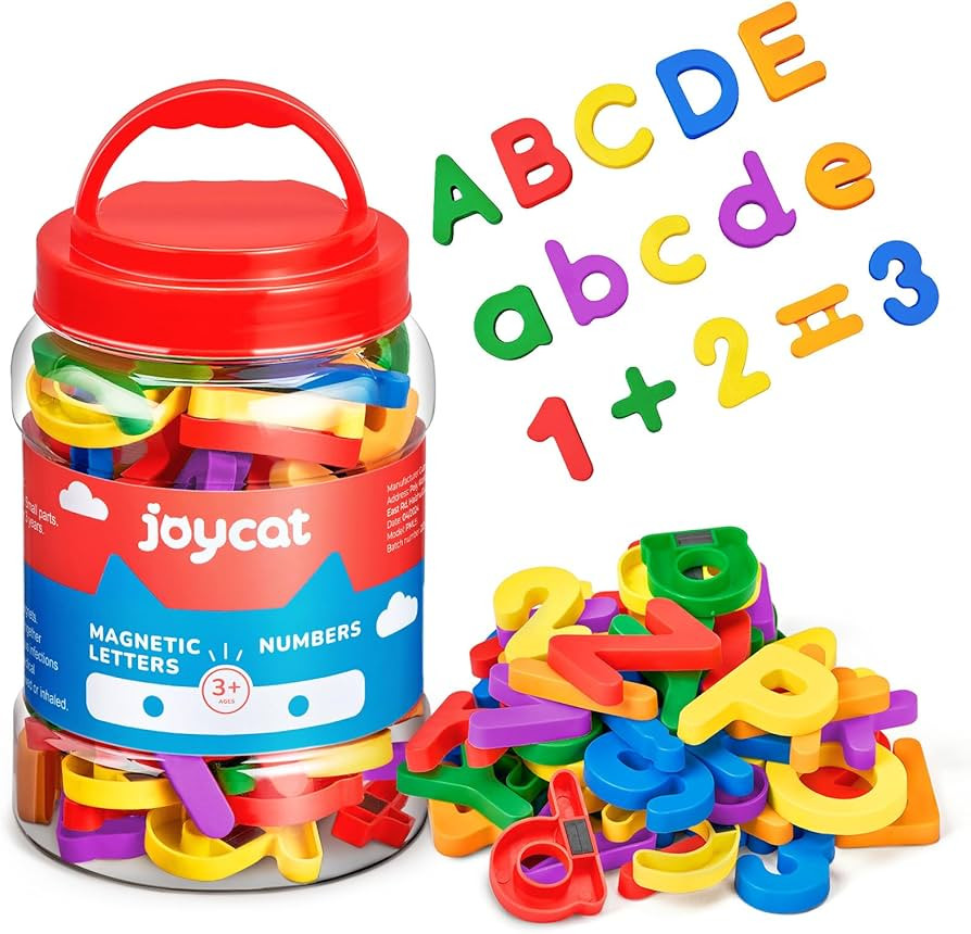 104 Pieces Magnetic Letters Numbers Alphabet Fridge Magnets ABC 123 Preschool Educational Learning Plastic Colorful Toy Set Uppercase Lowercase Math Symbols for Toddlers Kids | Amazon (US)