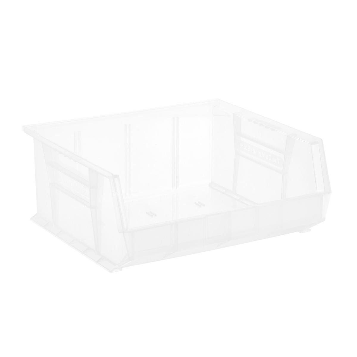 Extra Wide Stackable Plastic Utility Bin Clear | The Container Store