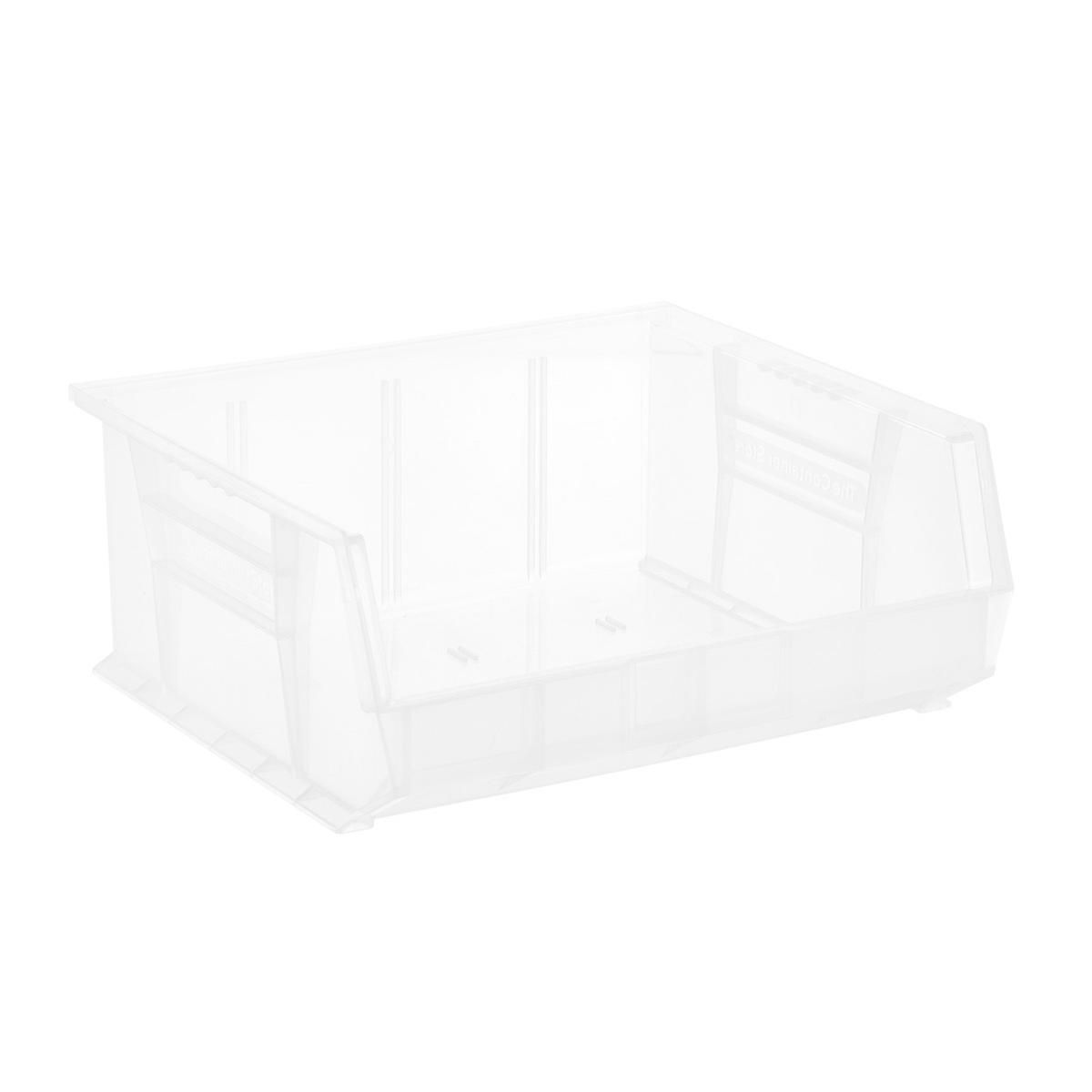 Extra Wide Stackable Plastic Utility Bin Clear | The Container Store