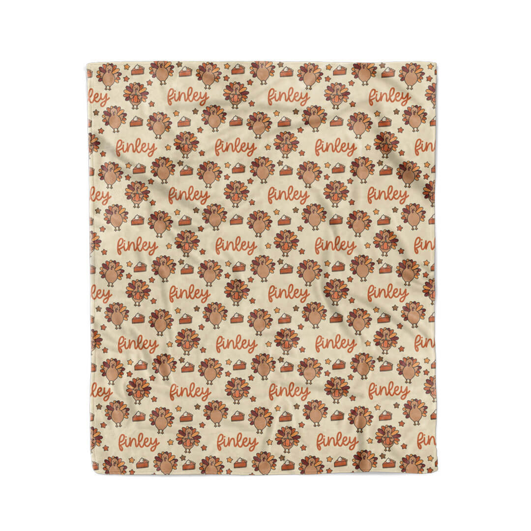 Turkey Time Personalized Kids Blanket | Caden Lane