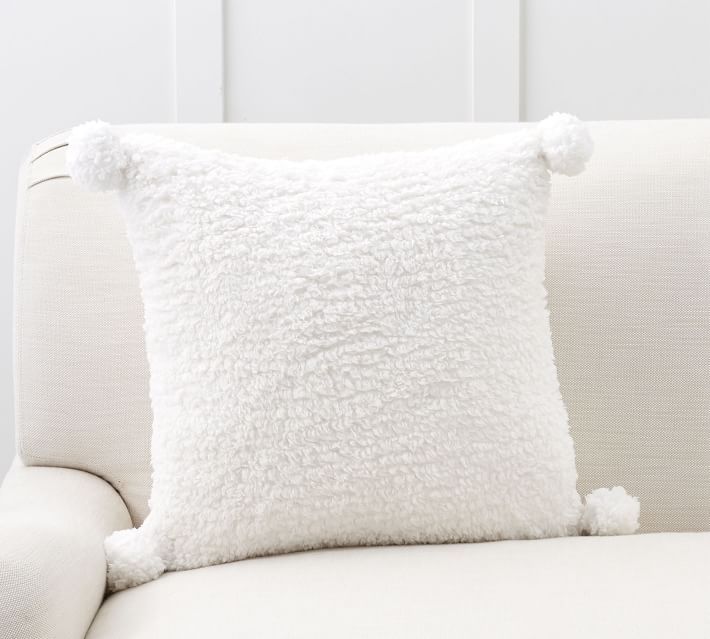 Cozy Pom Pom Sherpa Pillow Covers | Pottery Barn (US)