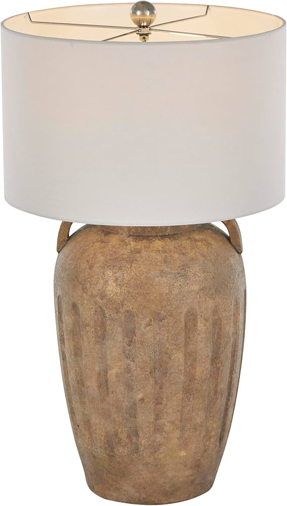 Deco 79 Ceramic Room Table Lamp Distressed Antique Style Pot Vase Accent Lamp with Cream Linen Sh... | Amazon (US)
