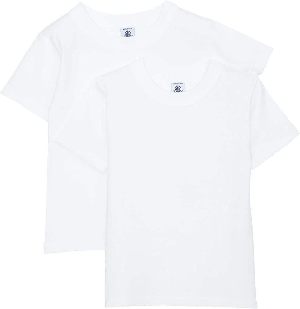 PETIT BATEAU Set of 2 Boy's Short Sleeves White Undershirt Sizes 2-18 Style 15043 | Amazon (US)